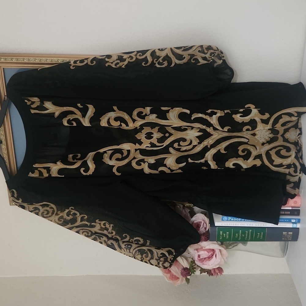 Elegant Black and Gold Women's Top Lane Bryant 22 / 24 Classic Career - Picture 8 of 8